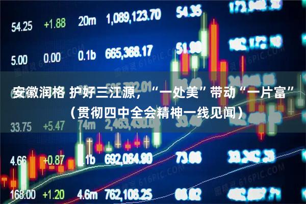 安徽润格 护好三江源,“一处美”带动“一片富”(贯彻四中全会精神一线见闻)